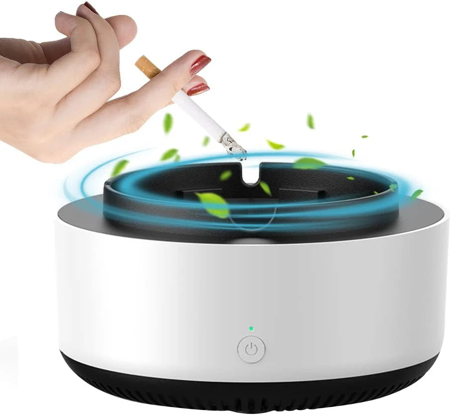 Scrumiera electrica, multifunctionala, portabila, cu ventilator si filtru antifum