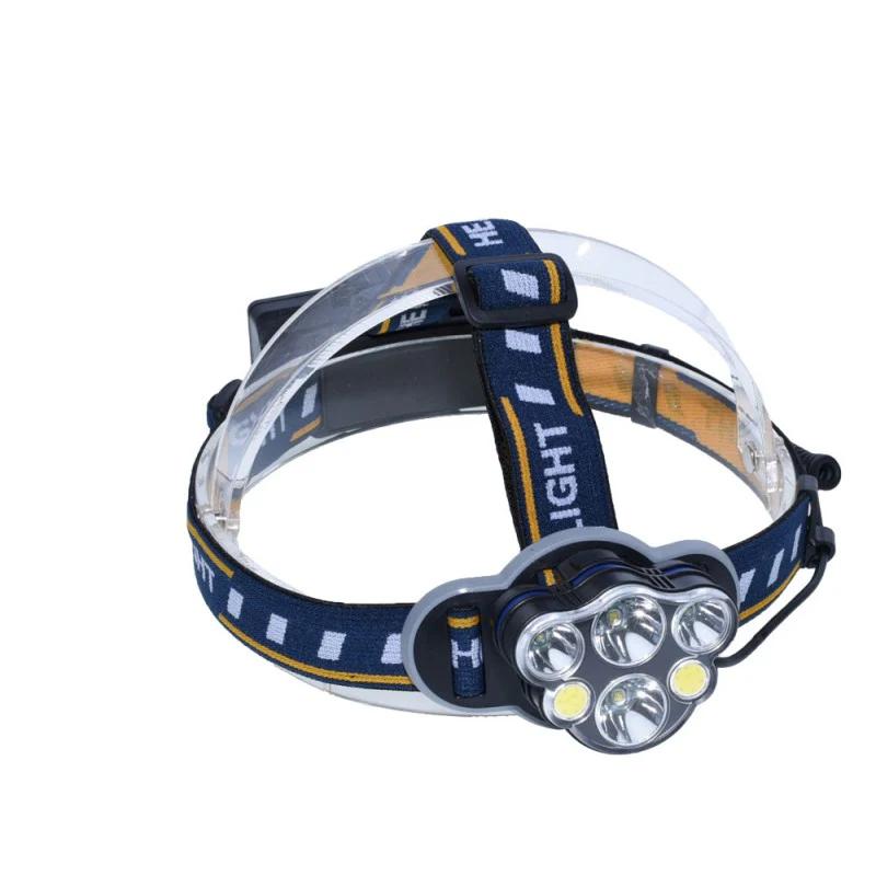 Lanterna cu 2 acumulatori 3,7V LI-ION de cap 6 LED-uri