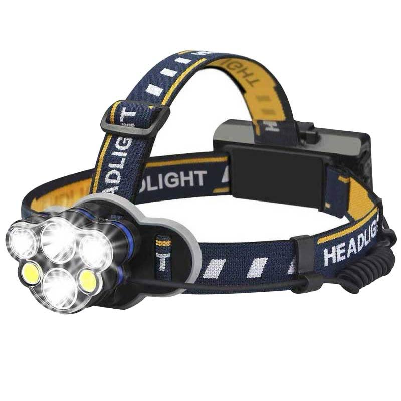 Lanterna cu 2 acumulatori 3,7V LI-ION de cap 6 LED-uri