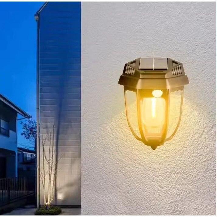 Set 2 lămpi RETRO cu încărcare solară, cu senzori de noapte, miscare si lumina, 3 trepte de iluminare CL-D68