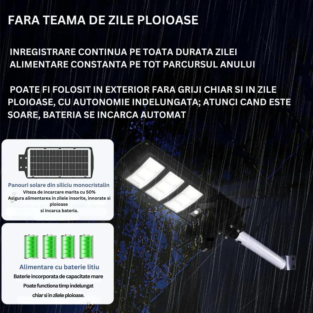 Camera 4K UltraHD 9MP 2in1, Lampa Solara 450W Stradala LED, Camera De Supraveghere 360