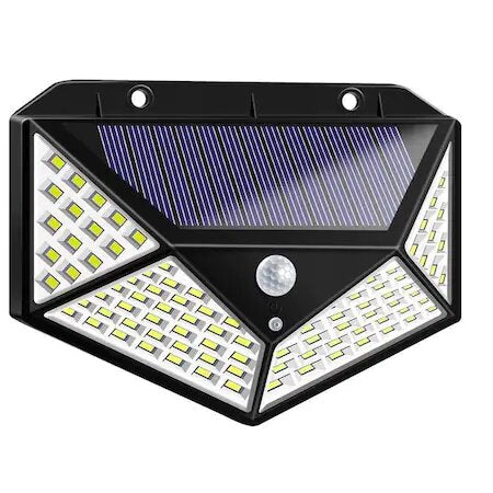 Set 3 lampi cu incarcare solara, cu senzori de noapte, miscare si lumina, 3 trepte de iluminare, 100 x LED