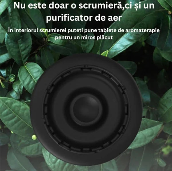 Scrumiera electrica, multifunctionala, portabila, cu ventilator si filtru antifum